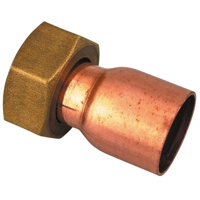 Douille droite à joint plat Raccords - Filetage 15 x 21 mm - Diamètre 12 mm - Vendu par 1
