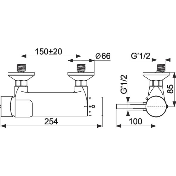 Mitigeur thermostatique de douche santé Mastermix 75112 – Sanifirst