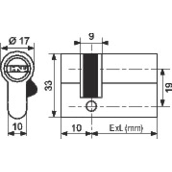 Schéma technique du demi-cylindre ISR6 Exem