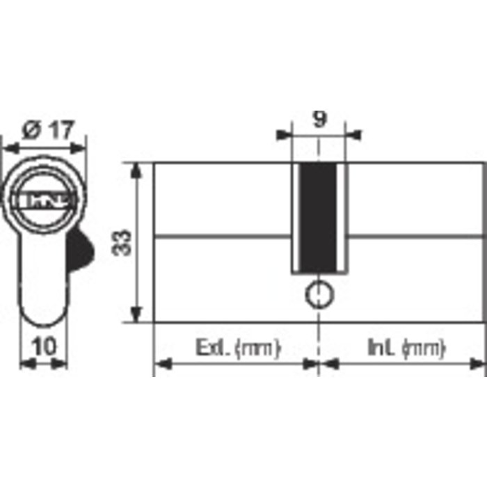 Schéma technique du cylindre du cylindre 2 entrée ISR de la marque Exem