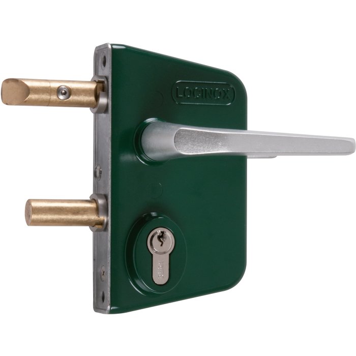 Serrure de portail en applique Locinox LCKX axe 30 mm pour profil 40 à 60 mm