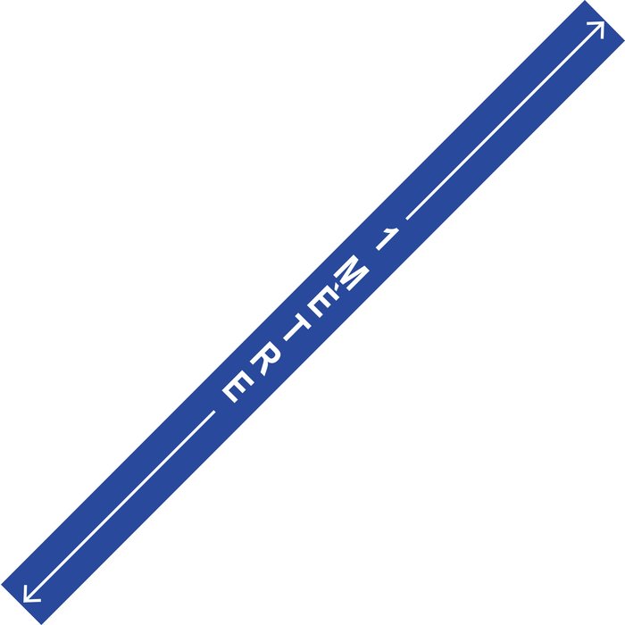 Bande verticale 1 mètre avec flèche - Spécial sol - 1000 x 70 mm - Bleu