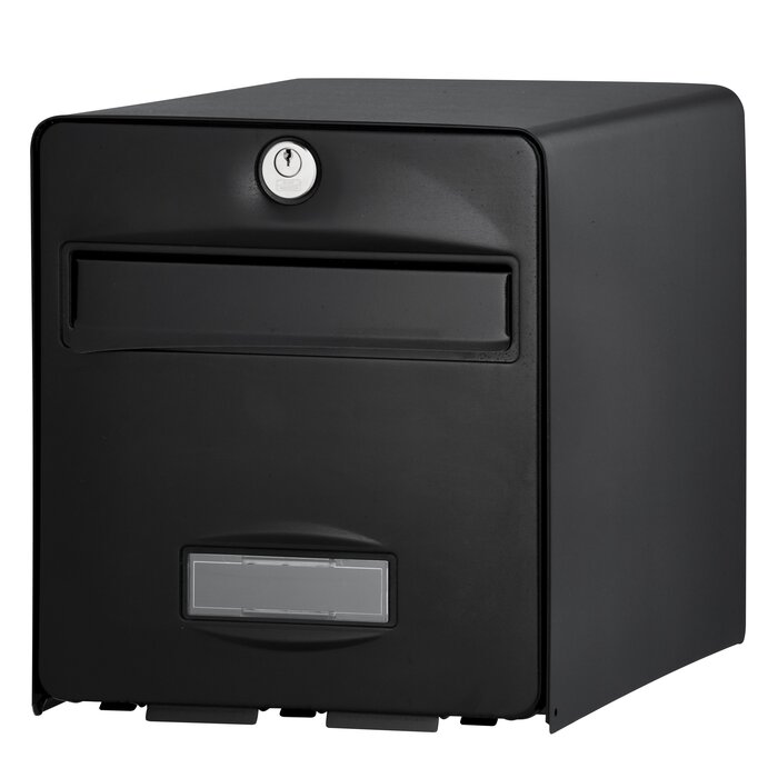 Boîte aux lettres individuelle à encastrer double face BALthazar BURG-WÄCHTER noire avec accès de récupération côté propriété.