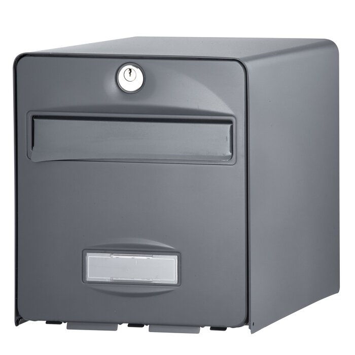 Boîte aux lettres individuelle à encastrer double face BALthazar BURG-WÄCHTER grise anthracite avec accès de récupération côté propriété.
