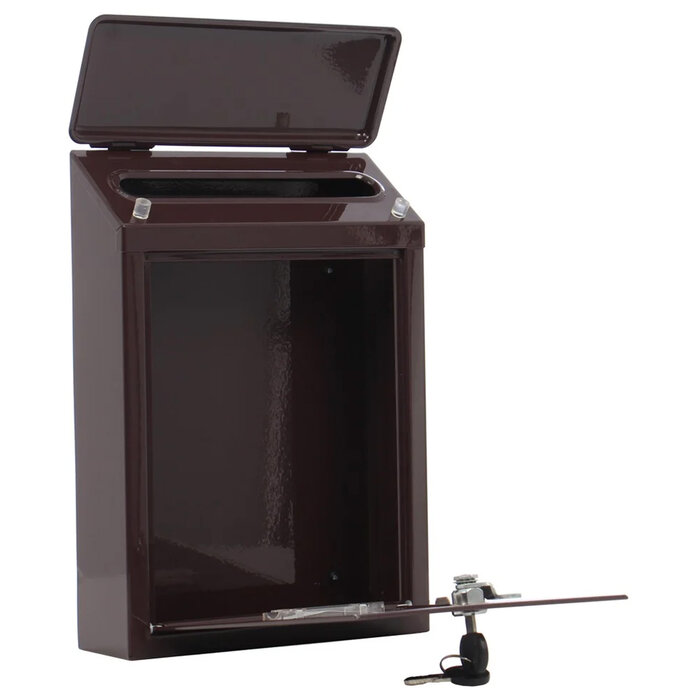Boîte à courrier murale compacte Favor LB3 BURG-WÄCHTER de couleur brune avec serrure à barillet.