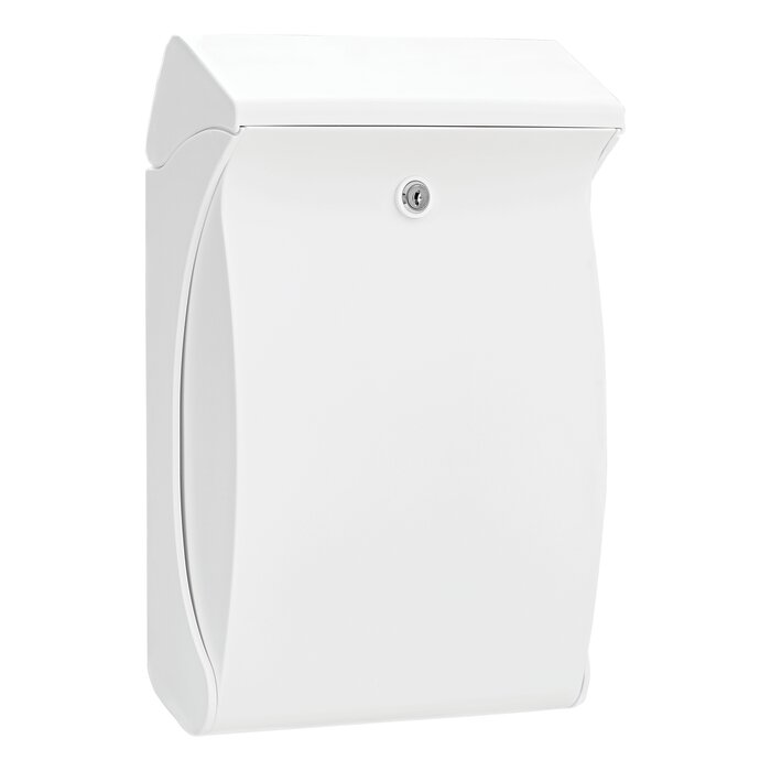 Vue de la boîte aux lettres PVC murale blanche Swing BURG-WÄCHTER.