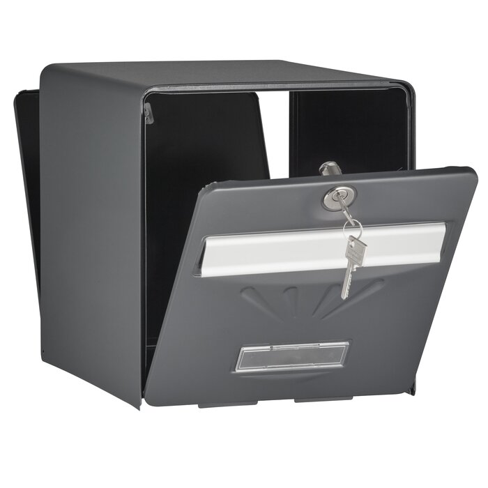 Boîte aux lettres BALnéaire double face grise anthracite BURG-WÄCHTER avec clapet en aluminium.