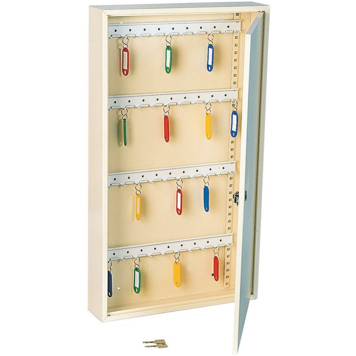 Armoire à clés Decayeux beige avec rangement intérieur pour 50 clés