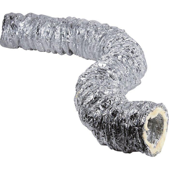 Gaine aluminium souple isolée Axelair avec isolation en laine de verre