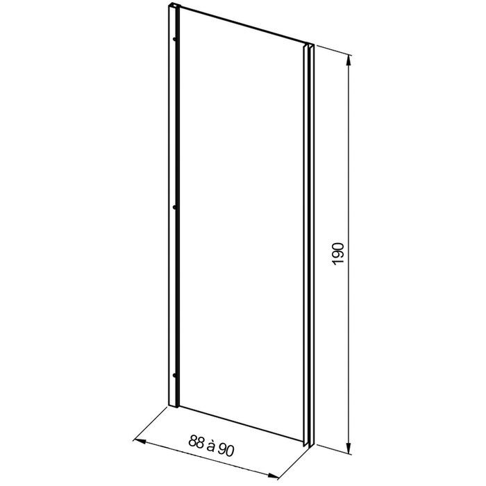 Schéma de la paroi de douche fixe Vista 90 x 190 cm Leda