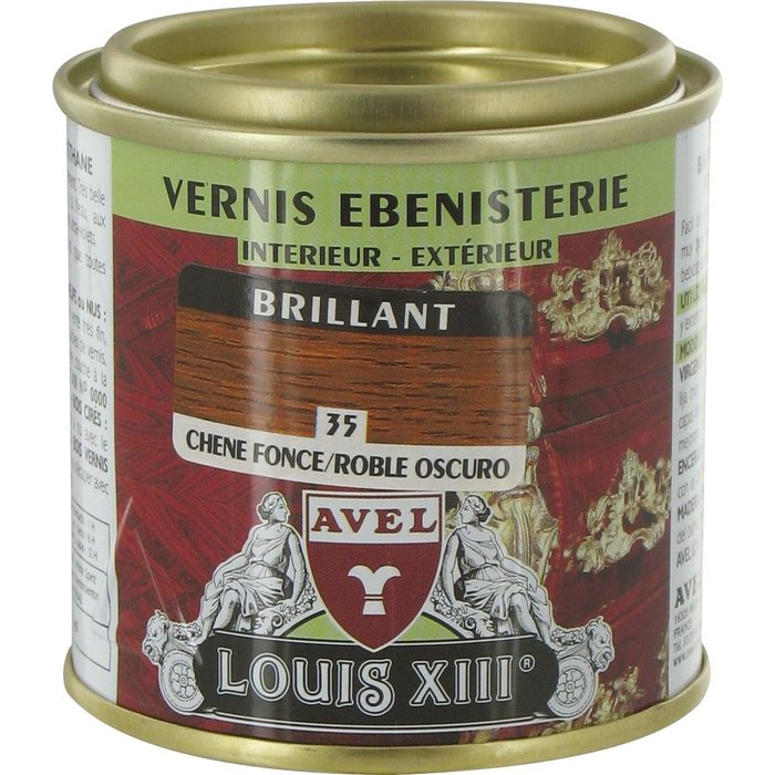 Vernis bois brillant 125 ml Avel Louis XIII - Chêne foncé