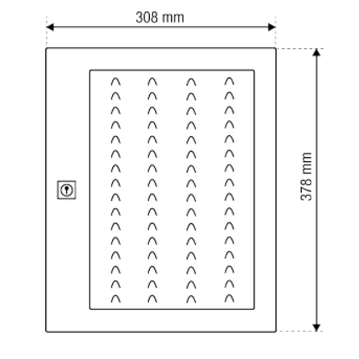 Dimensions tableau nominatif mural A4 Leabox 308 x 378 mm