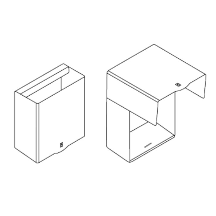 Schéma de la corbeille murale anti-feu 23L Leabox