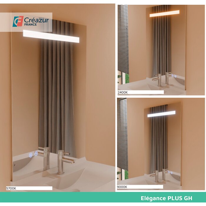 Miroir LED rectangulaire Elégance Plus 80 x 105 cm Créazur