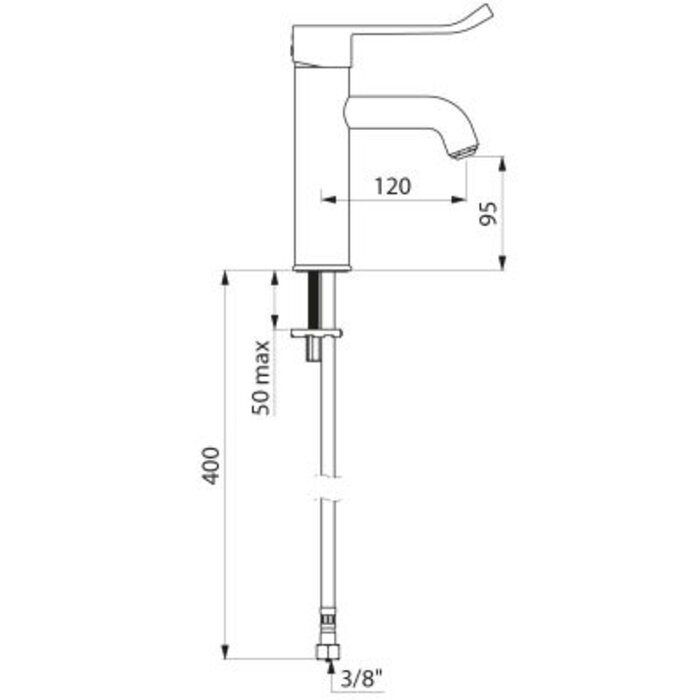 Mitigeur lavabo hygiène à commande au coude Delabie