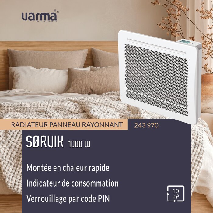 Avantages du radiateur Sorvik 1000 W Varma