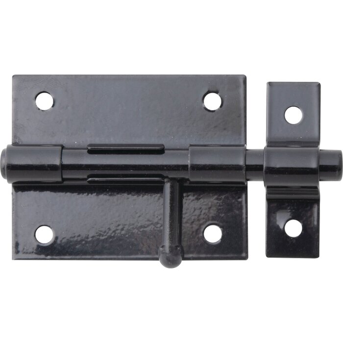 Verrou de box bouton avec gâche  - Alberts - Coloris noir - Longueur 100 mm