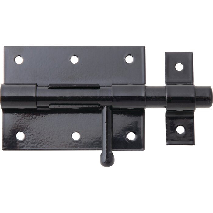 Verrou de box bouton avec gâche  - Alberts - Coloris noir - Longueur 130 mm