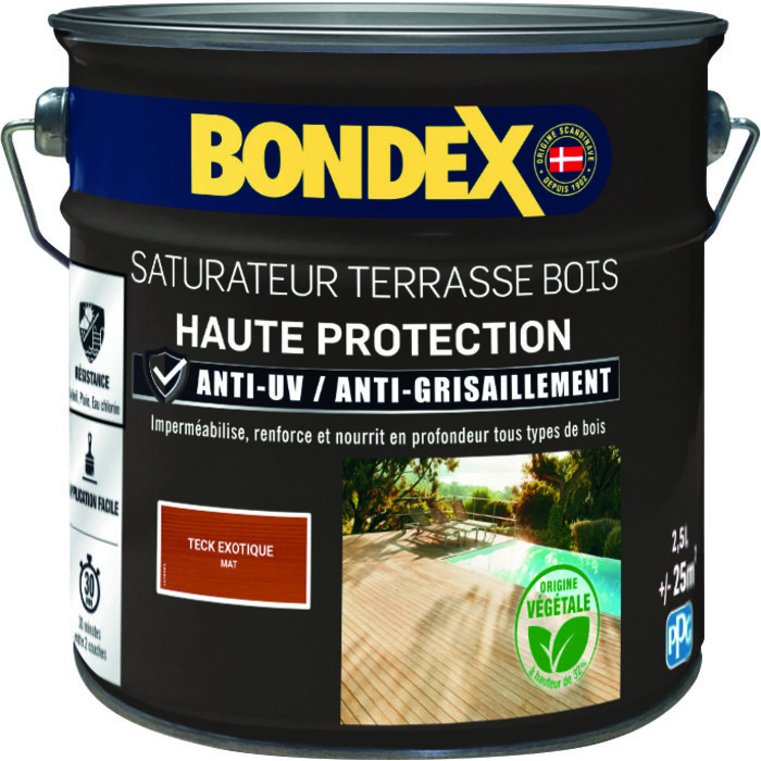 Saturateur terrasse bois - Bondex - Teck mat - 2,5 L