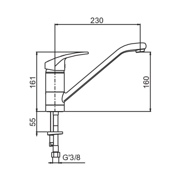 Mitigeur d’évier hospitalier monotrou - Bec orientable - Manette pleine - Modul’Mix - Presto