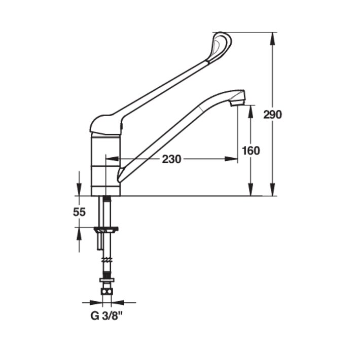 Mitigeur d’évier médical Modul’Mix Sanifirst à bec orientable