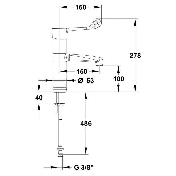 Mitigeur de lavabo thermostatique Modul'Mix Safe+ Sanifirst chromé