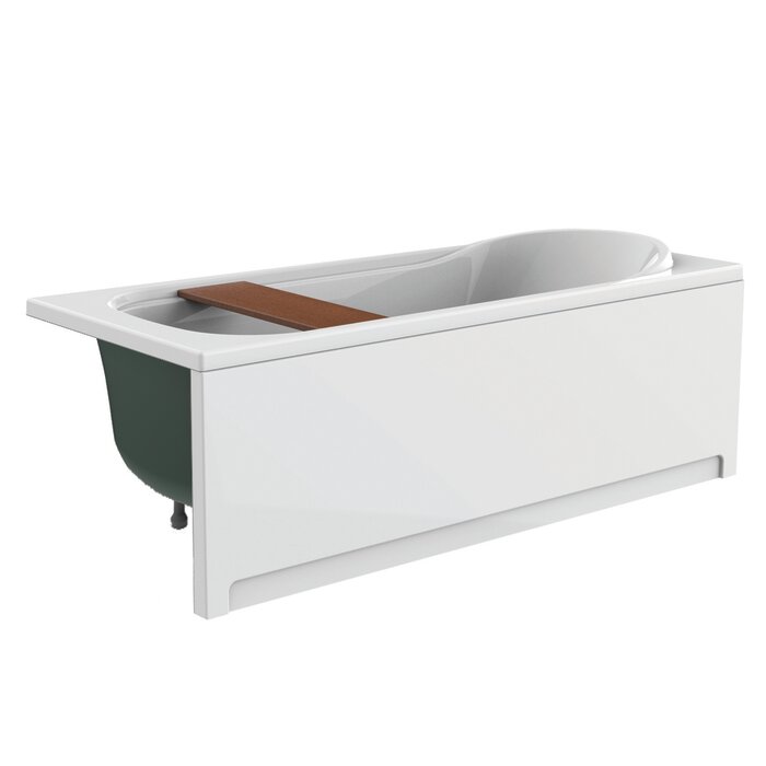 Baignoire droite à encastrer Pacha Maxi 170 x 75 cm avec tablier frontal et siège de douche - Valentin