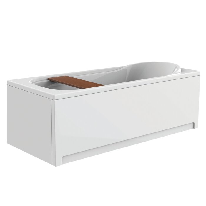 Baignoire droite Pacha Maxi 170 x 75 cm avec tablier frontal et tablier de retour - Valentin
