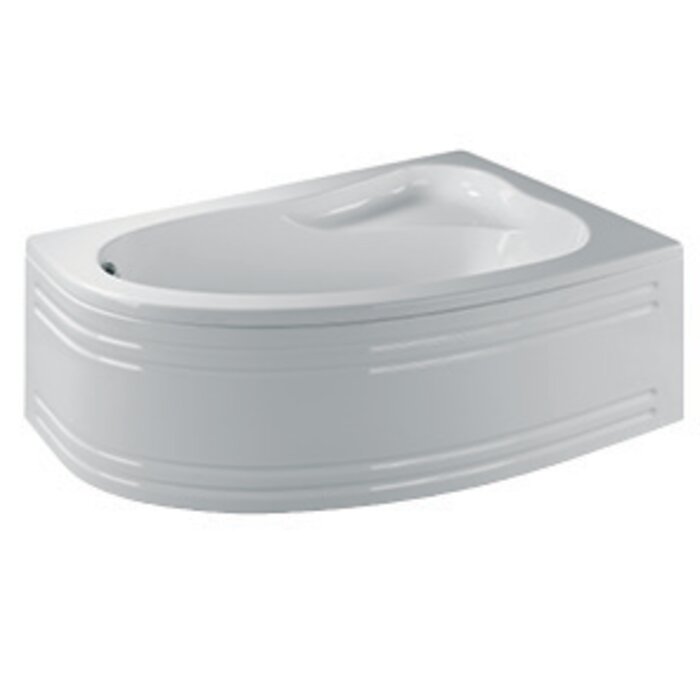 Baignoire d'angle droite Naoshima 150 x 100 cm avec tablier - Valentin