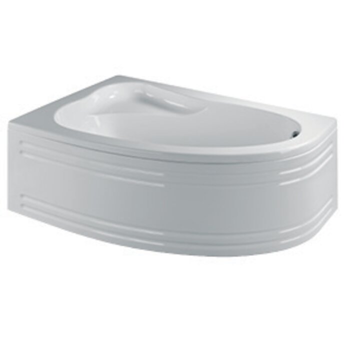 Baignoire d'angle gauche Naoshima 150 x 100 cm avec tablier - Valentin