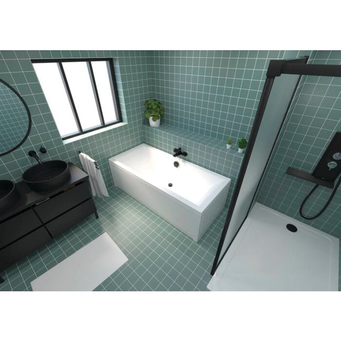 Baignoire droite Dynasty Duo 180 x 80 cm à double assise dans une salle de bain - Valentin