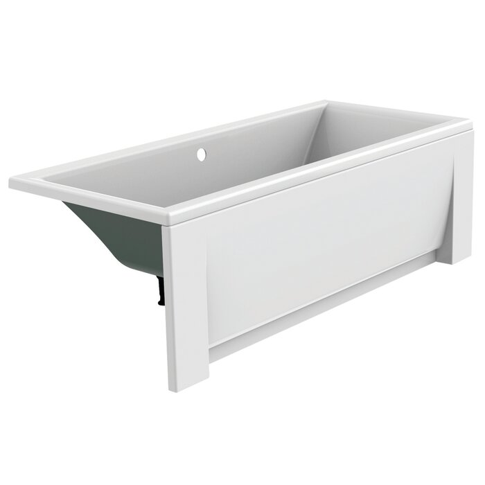 Baignoire droite Dynasty Duo 180 x 80 cm avec tablier frontal et vidage central - Valentin