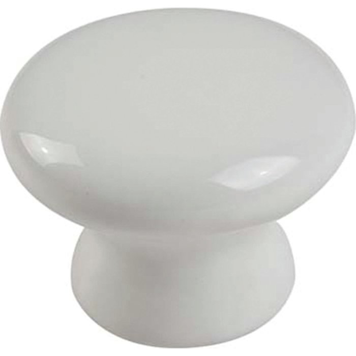 Bouton céramique blanc Shepherd - Diamètre 38 mm - Vendu par 1