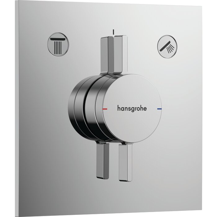 Set de finition Hansgrohe DuoTurn E chromé pour mitigeur encastré 2 fonctions