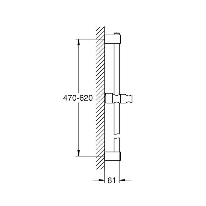 Barre de douche Grohe Tempesta 600 mm Ø22 mm chromée
