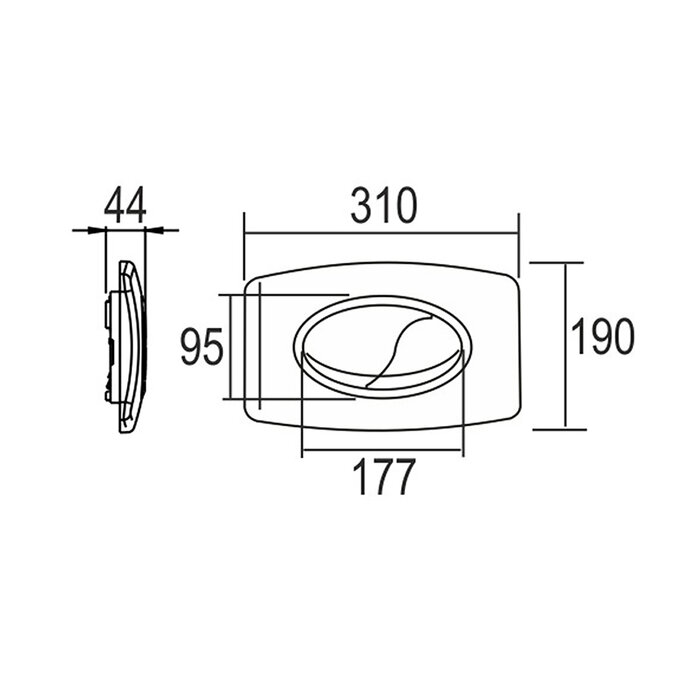 Schéma de la plaque de commande double touche de la marque Oli