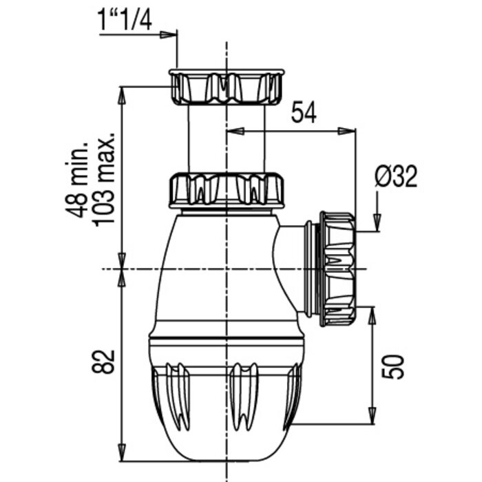 Siphon de lavabo GoodPrint réglable noir - Valentin