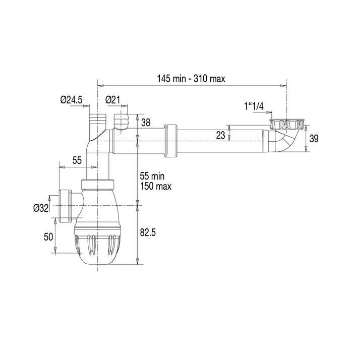 Tubulure gain de place Connectic lavabo - Goodprint - VALENTIN