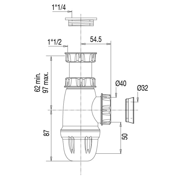 Schéma siphon universel lavabo/évier GOODPRINT – Valentin