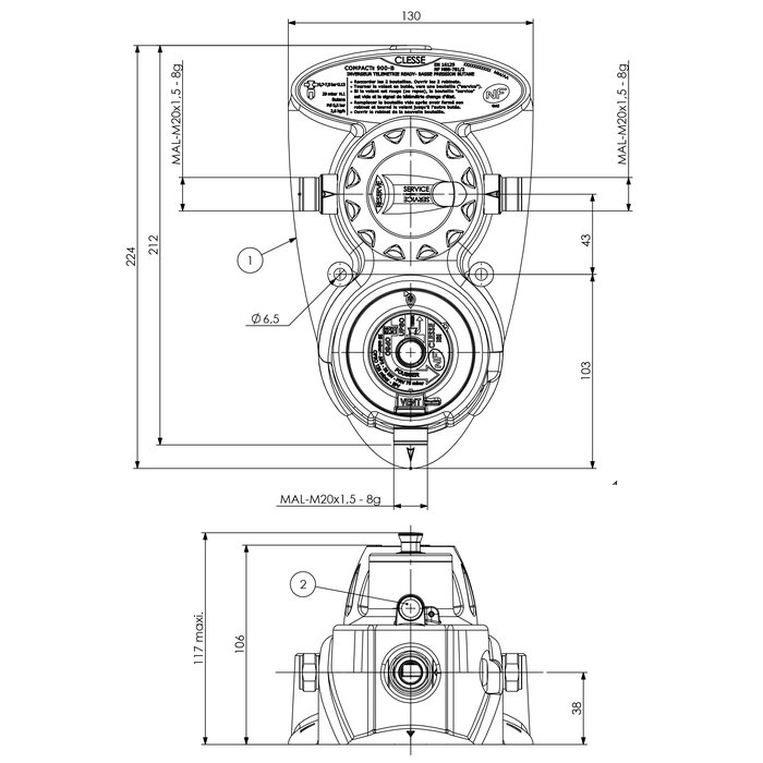 Schéma de l'inverseur détendeur automatique proprane Prokit CompacTR900 de la marque  Clesse