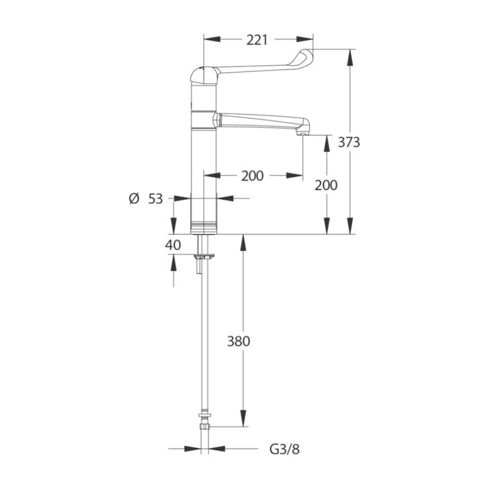 Mitigeur de lavabo médical Modul’Mix Sanifirst chromé à commande au coude