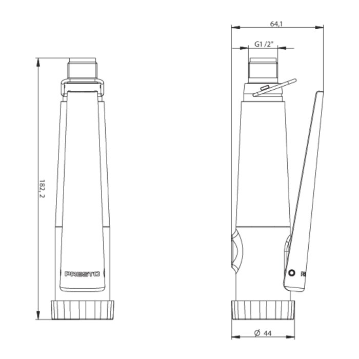 Douchette ergonomique Presto CHEF 70838 noir et chromé à 2 jets