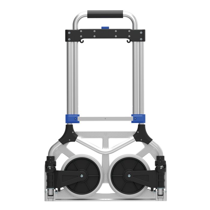 Diable aluminium pliant Outibat replié pour un rangement compact