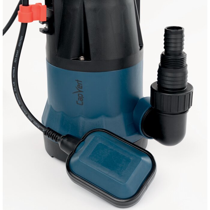 Flotteur automatique et raccord de refoulement de la pompe vide-cave Capvert 250 LC