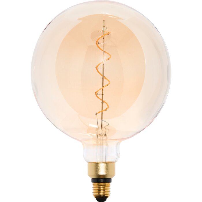 Ampoule LED décorative globe G200 ambrée à filament ondulé E27 Xxcell