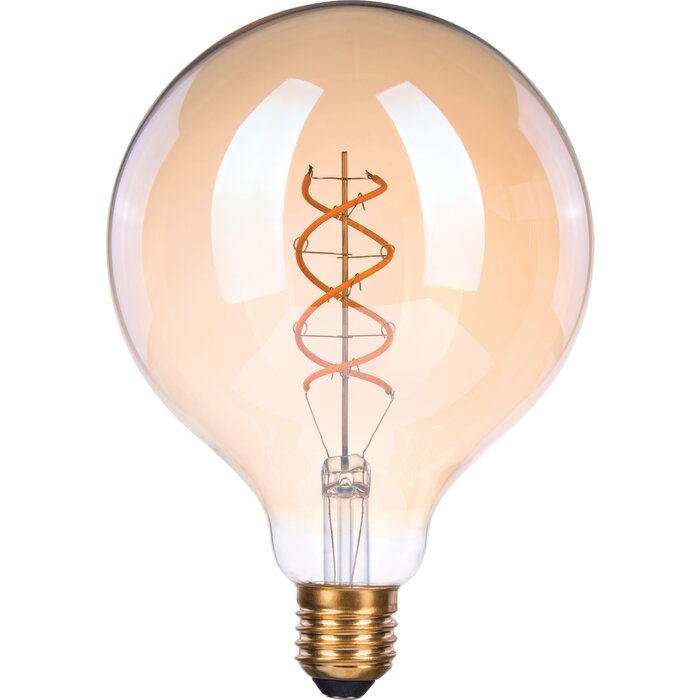 Ampoule LED décorative globe G125 ambrée à filament ondulé E27 Xxcell