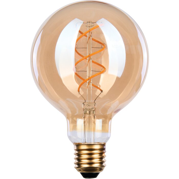 Ampoule LED décorative globe G95 ambrée à filament ondulé E27 Xxcell