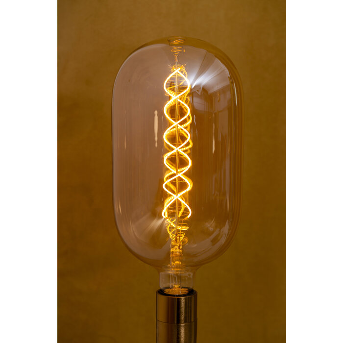 Ampoule LED tube T140 allumée lumière très chaude ambiance décorative