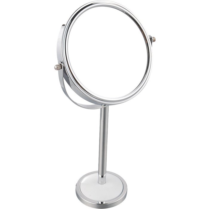 Miroir chromé sur pied MSV - Diamètre 15 cm