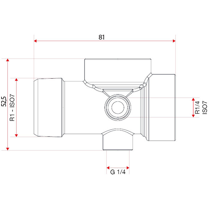 Schéma du raccord laiton 5 voie de la marque Itap